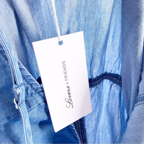 NEW Lovers + Friends Denim Jumpsuit Size Large - Picture 8 of 10